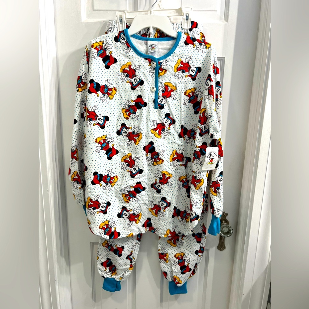 Vintage 90s Mickey Mouse Walt Disney Flannel Oversized PJs